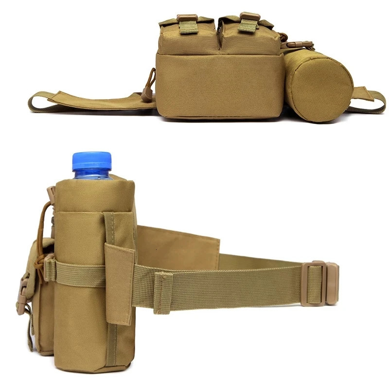 2024 Waist Pack Bag Nylon Hiking Water Bottle Phone Outdoor Sports Hunting Climbing Camp Belt 241115