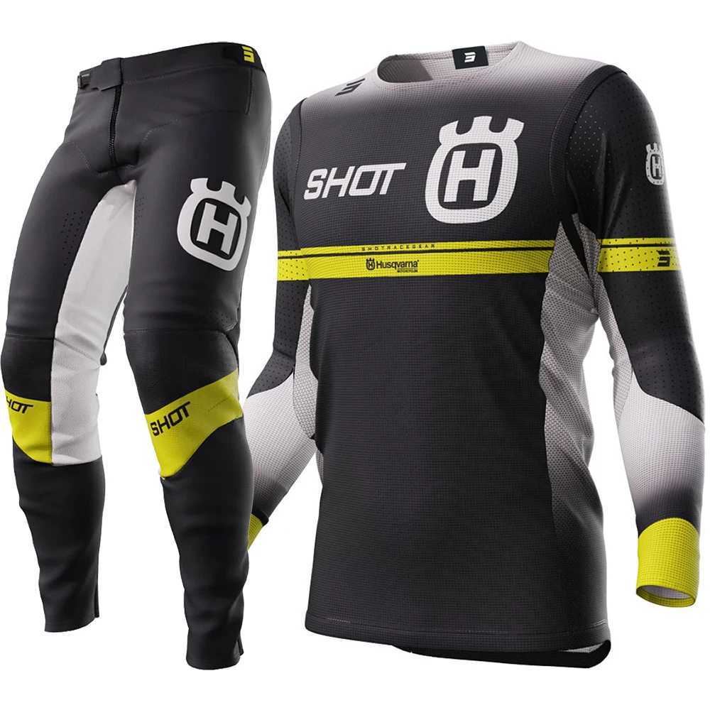 Racing Sets 2024 husqvarna Motocross Gear Set Top Off Road MX Combo Navy Moto Jersey And Pant S2411284