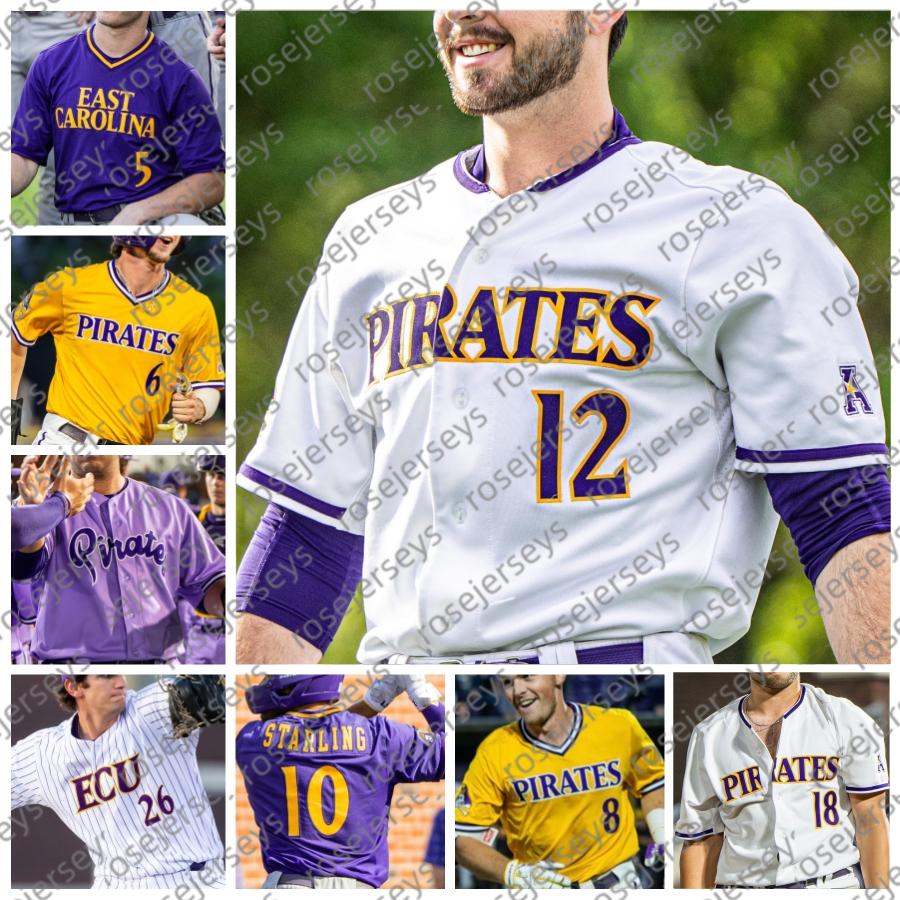 Custom East Carolina Pirates 2024 ECU Baseball Carter Cunningham Ryley Johnson Jacob Jenkins-Cowart Bristol Carter Ryan McCrystal Men Women Youth Jersey