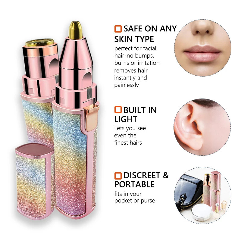 Electric Eyebrow Puller 2 IN 1 Facial Body Hair Remover Mini Portable USB Brows Eyebrow Trimmer Hair Shaver for Men Women 241128