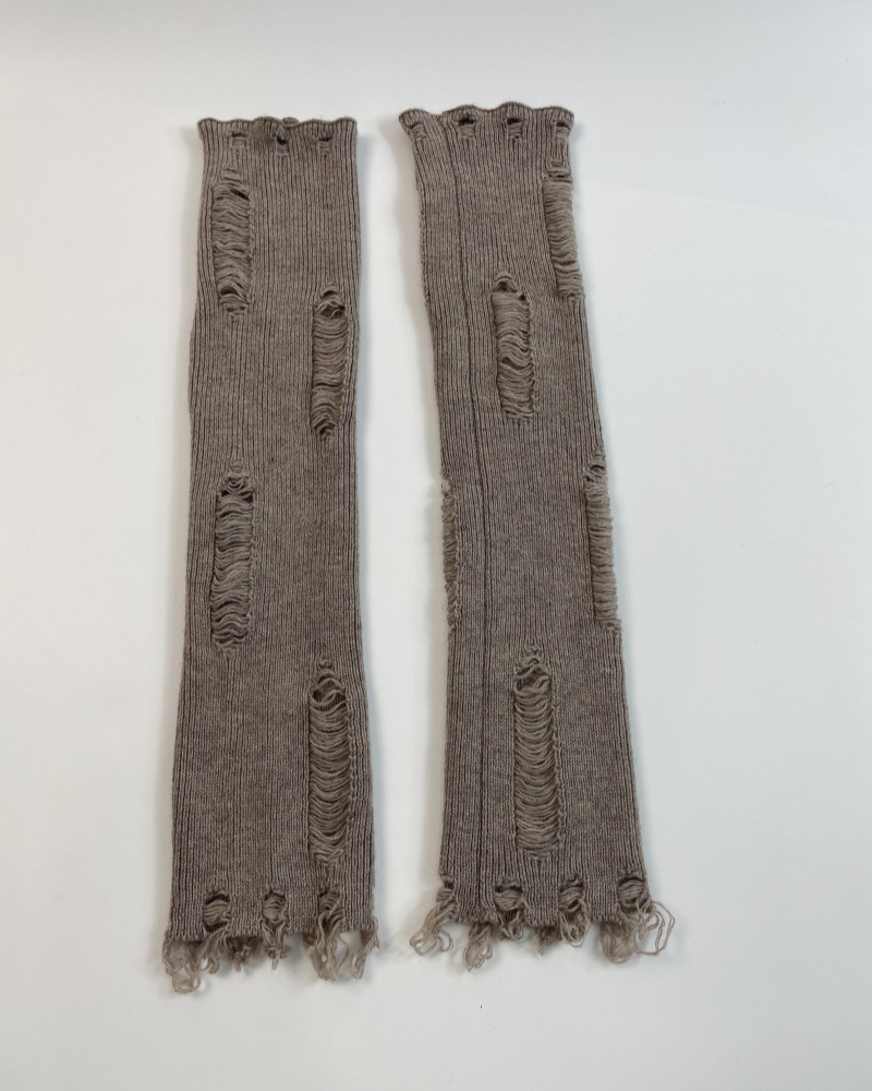 Design wool knitted pile socks thin and slimming fashionable leg covers for spicy girls Japanese JK windbreak hole personalized sock covers