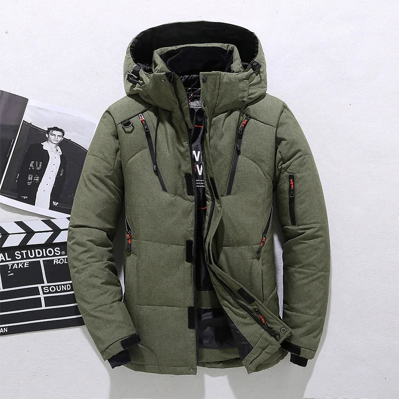 Men Down Jacket 20 Degree Winter Parkas Male White Duck Hooded Outdoor Thick Warm Padded Snow Coat Oversized M4XL w241126