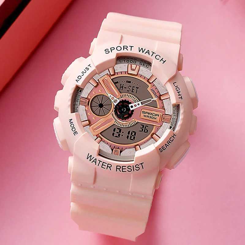 New Arrival Rose Gold White Sport Wen es Fashion D Digital Ladies Wen monthly hme Relogio Finino dou New Collection Z241128