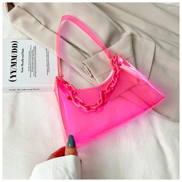 Womens Summer Handbags: Fashion Transparent PVC Shoulder Bag, Small Hobo Underarm Clutch, Mini Tote New Free Delivery Designer Bag