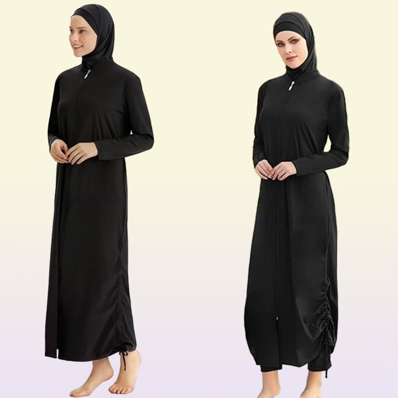 Swim Wear Islamic Women Muslim Swimwear Long Dress And Pants Burkini Swimsuit Modest Surf Sport Full Suit Swimming 3 Piece Sets
