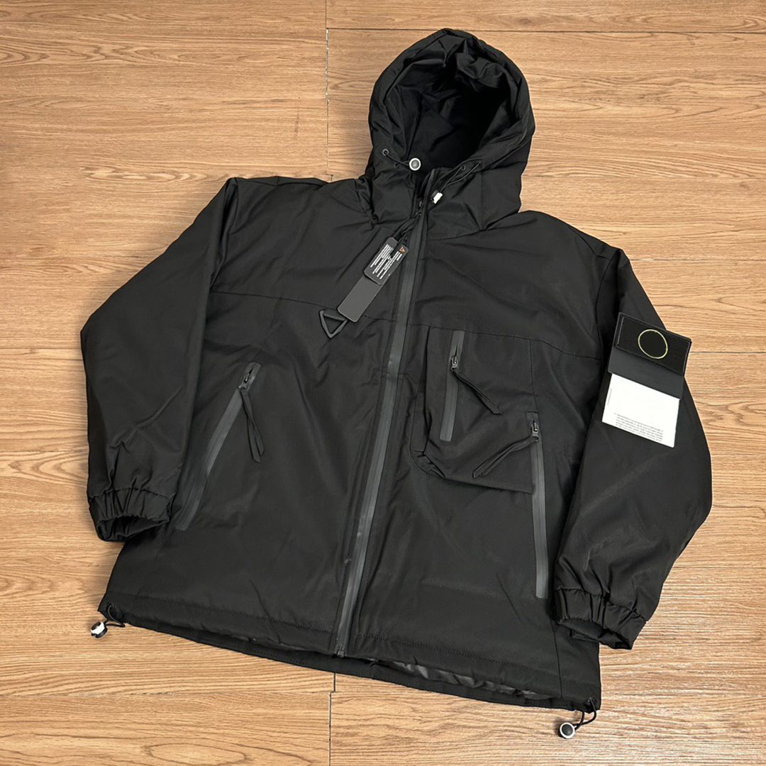 Puffer Jacket Winter Europe Designer Mens Hooded Pull Embroidery Topstoney Men Coat Fashion Outdoor Down Winterjacke Warm Veste Stone