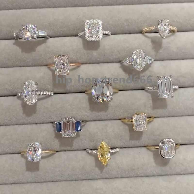 jewelry Custom crushed ice 14K Solid Gold Lab Grown Diamond Wedding Rings Lab diamonds rings Radiant Cutting Bezel Ring