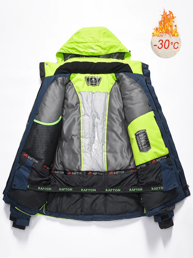 Men Winter Outdoor Jet Ski Snow Warm Parkas Jacket Coat Mens Outwear Premium Casual Hat Waterproof Thick Fleece w241126