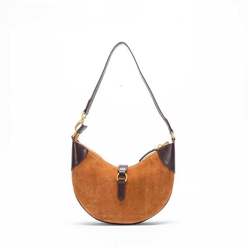 Fashion Small Fragrance Reversed Suede Banquet Party Commuter Shoulder Brand Winter Women's Crescent Bag