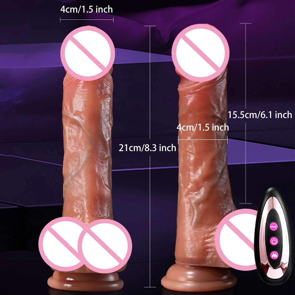 Silicone Thrusting Realistic Sex Toys for Women Big Vibrating Heating Telescc Dildo Suction Cup Vibrator
