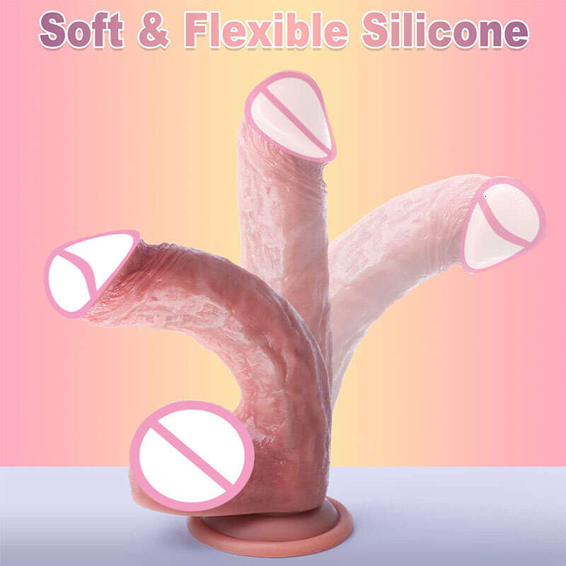 Realistic Feels Like Skin Soft Silicone Anal Dildo Suction Cup Dildos with Balls Fake Adult Sex Toys for Women