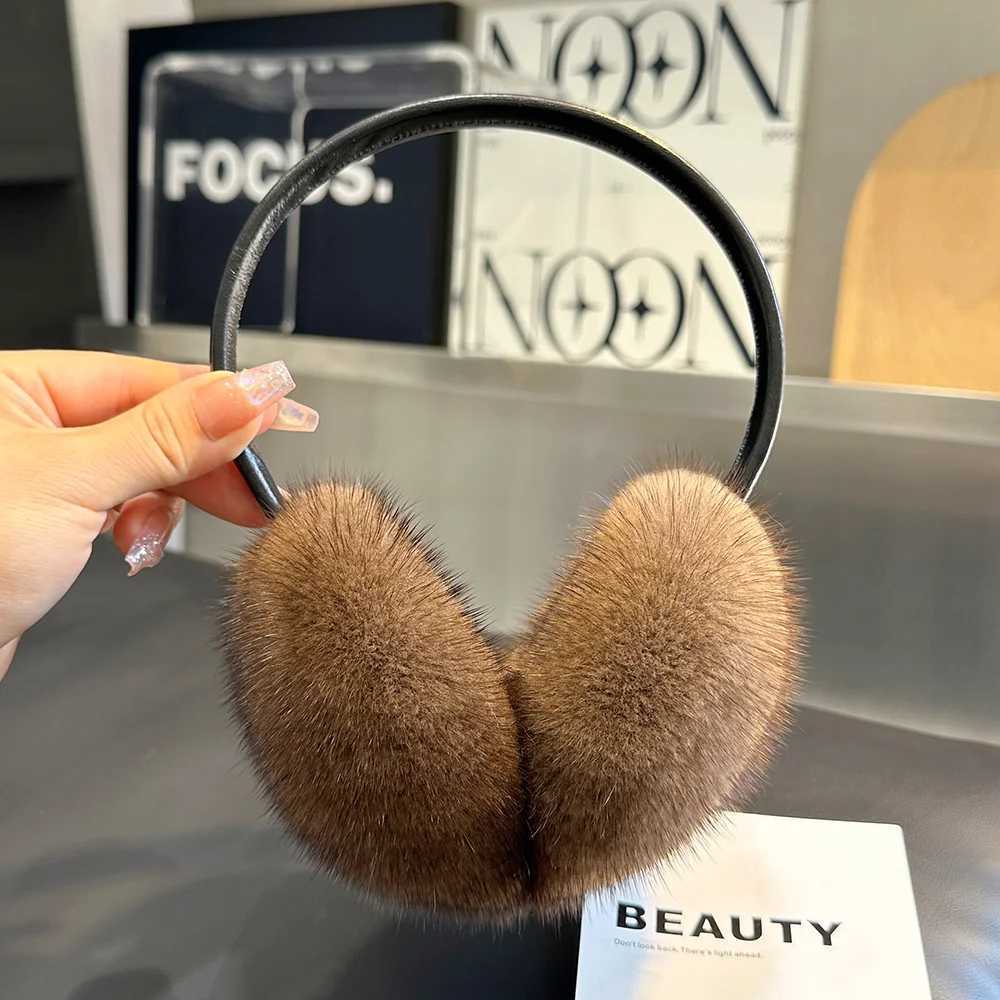 Designer earmuffs for womens winter warmth real mink fur girls earmuffs outdoor refrigeration best winter womens earmuffs X241128