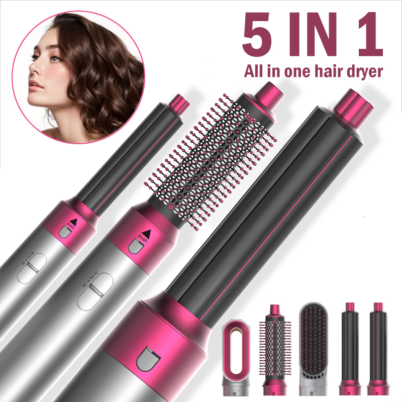 5 In 1 Professional Curg Straightener Styg Tools For Wet And Dry Airwrap Hair Dryer Household