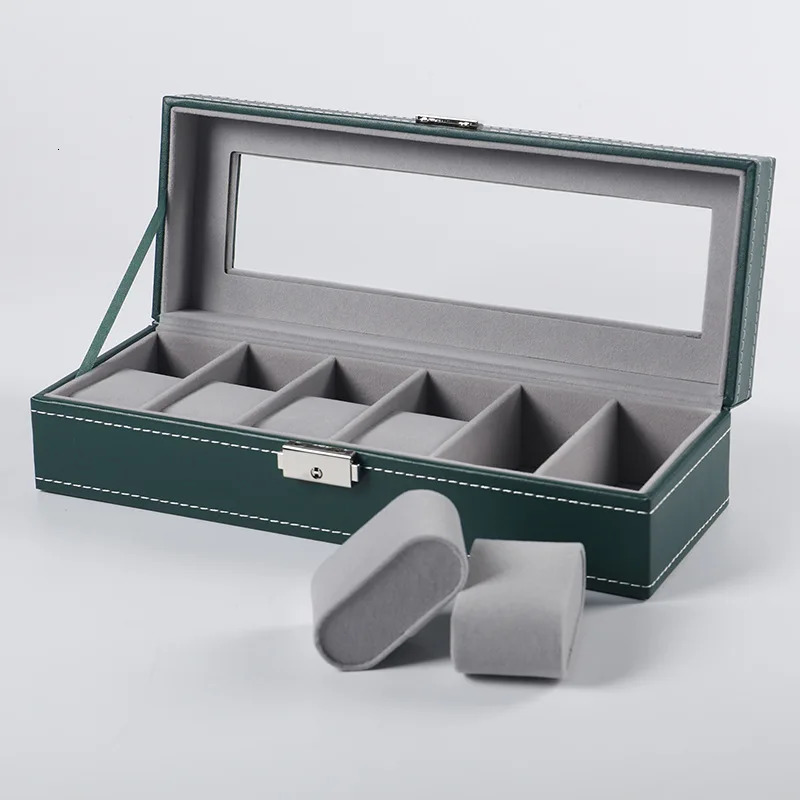 Watch Box PU Leather 6/10/12/20 Girds Watch Case Storage Box Watch Holder Box Organizer Watch Display Box 240425