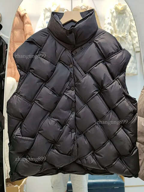 Women's Vests Ailegogo Autumn Women Stand Collar Loose White Duck Down Vest Casual Female Sleeveless Warm Down Waistcoat Puffer Tops 221202