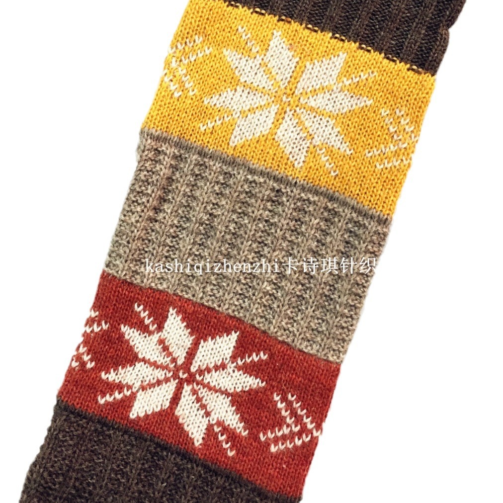 Autumn and Winter Forest Women's Warm Wool Socks Women's Leg Socks Boots Socks Color blocked Maple Leaf Pile Socks, Manufacturer Wholesale