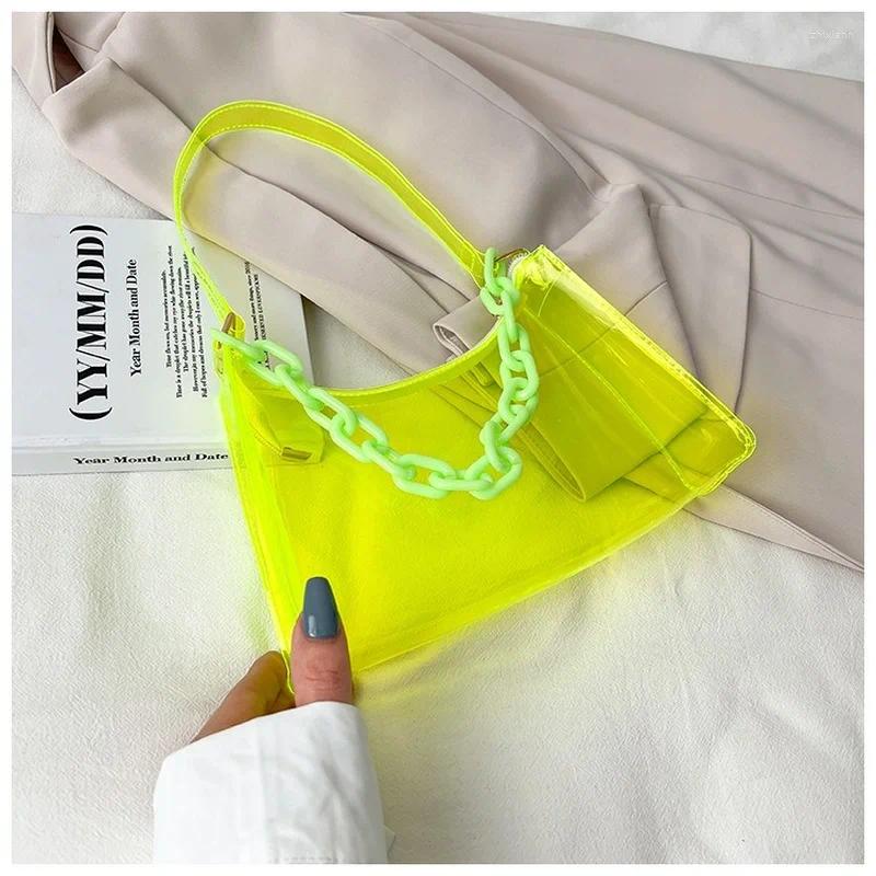 Womens Summer Handbags: Fashion Transparent PVC Shoulder Bag, Small Hobo Underarm Clutch, Mini Tote New Free Delivery Designer Bag