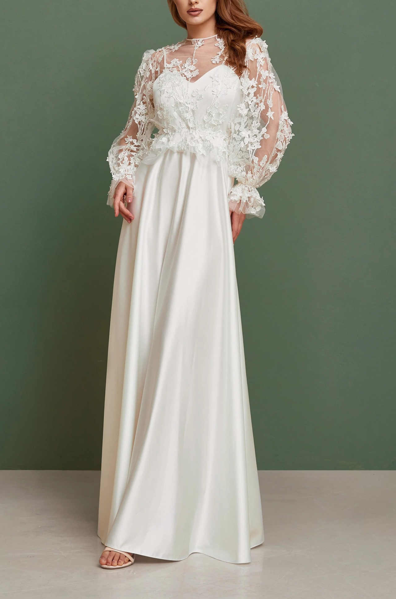 Elegant Wedding Jacket Lace 3D Flowers Bridal Cape Long Sleeves Wraps Button White Ivory Accessories Bolero Custom Made Plus Size