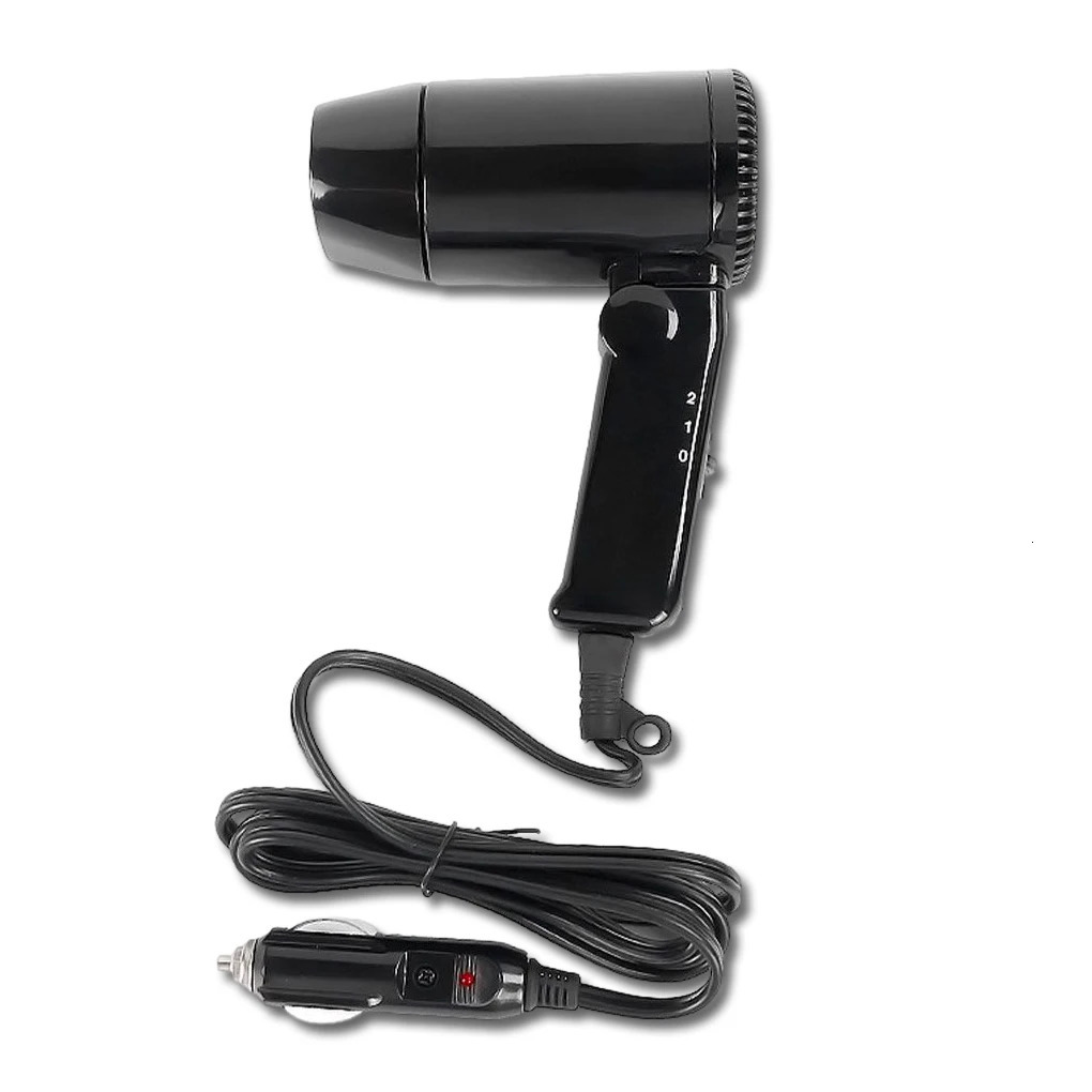 12V Car Hair Dryer Foldable Portable Bathroom Low Noise Remover Adjustable Cold Blower Styling Accessories 241128
