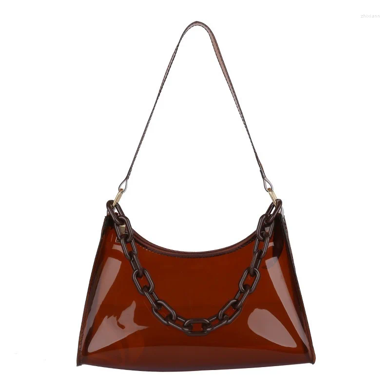 Womens Summer Handbags: Fashion Transparent PVC Shoulder Bag, Small Hobo Underarm Clutch, Mini Tote New Free Delivery Designer Bag