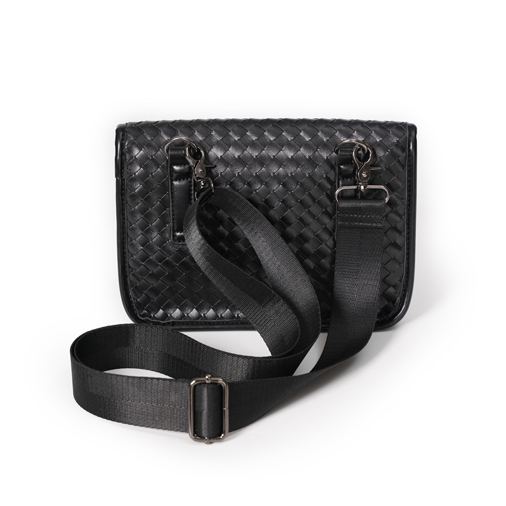 Men's Crossbody Bag Hand Woven Single Shoulder Mobile Phone Bag Versatile Small Backpack Waist Bag Portable Trendy Bag Waist Bag Can Be Worn
