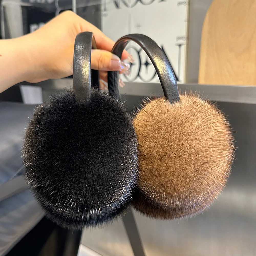 Designer earmuffs for womens winter warmth real mink fur girls earmuffs outdoor refrigeration best winter womens earmuffs X241128