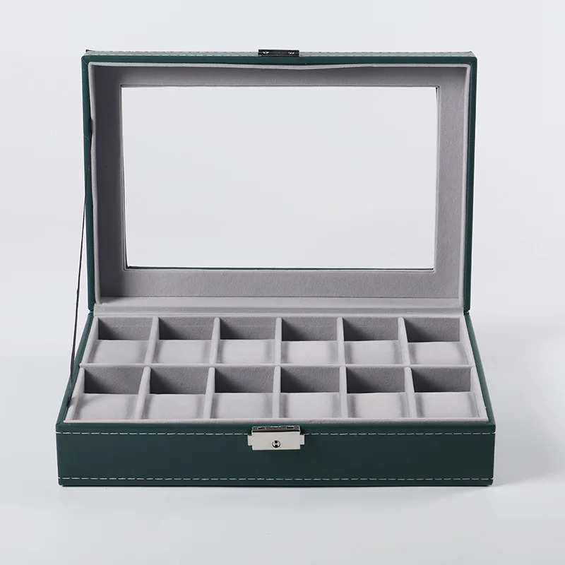 Watch Box PU Leather 6/10/12/20 Girds Watch Case Storage Box Watch Holder Box Organizer Watch Display Box 240425