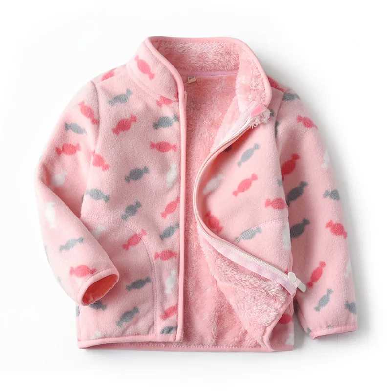 Tench coats 2-8T New Arrival Leopard Print Girls Winter Fleece Jackets Zipper Cute Hot Selling Thick Baby Coats Childrens Costume Outwear H241127