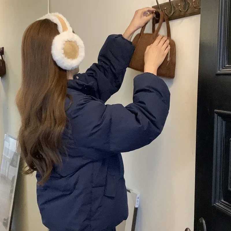 Womens wool earmuffs solid plush warm outdoor skiing bike windproof and cold proof Ffluffy earmuffs womens earmuffs winter X241128