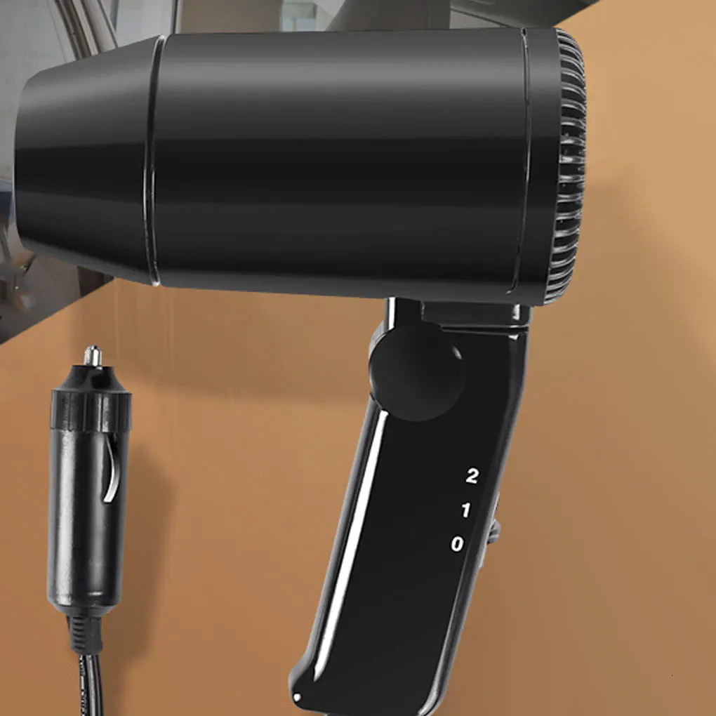 12V Car Hair Dryer Foldable Portable Bathroom Low Noise Remover Adjustable Cold Blower Styling Accessories 241128