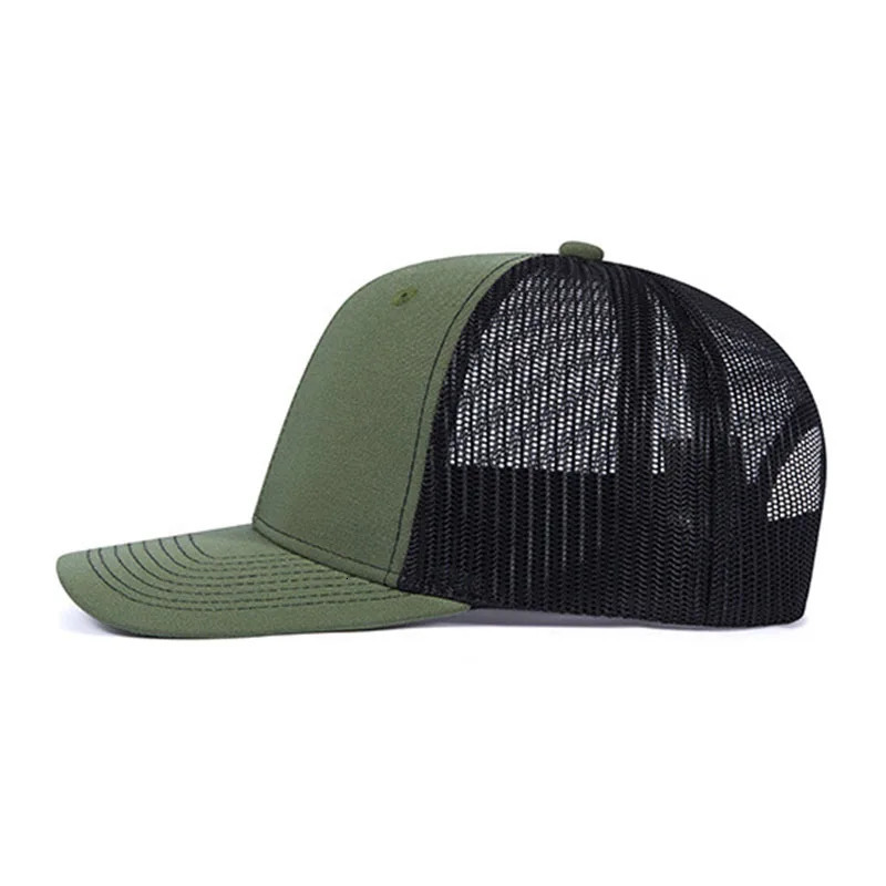 PANGKB blank military green cap pure black mesh breathable snap cap adult outdoor sports beach truck cap wholesale 241127
