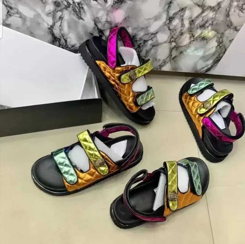 Sandals KURT G Flat Sandals Womens Luxury Brand 2024 New Summer Fashion Slide Thick Bottom Beach Slide T241128