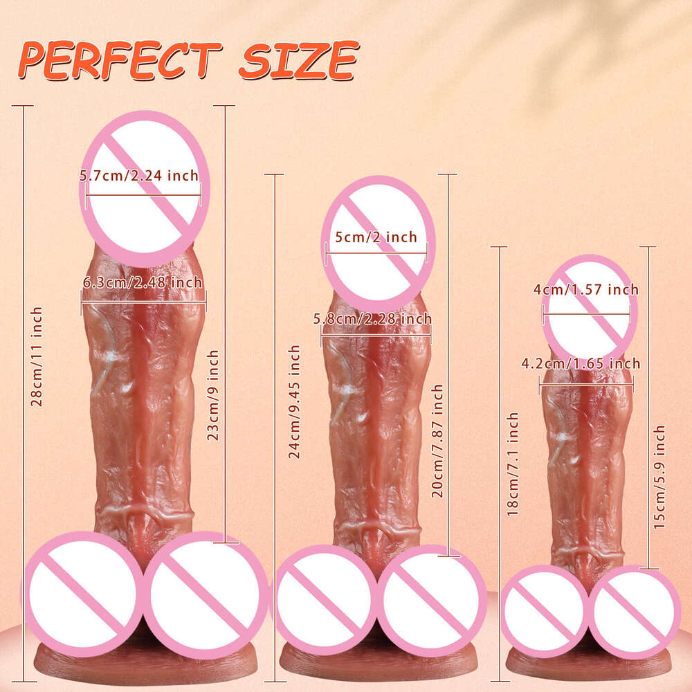 Big Realistic Dildos Skin Feel Human Soft Silicone Suction Cup Thick Dick Penetration Anal Sex Toys Men Women Gay 18+
