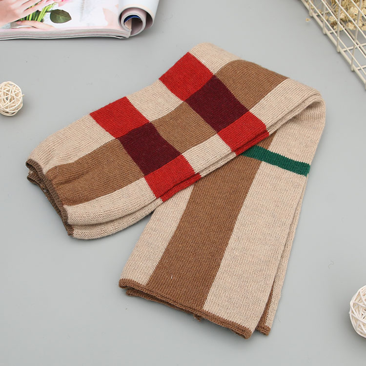 Thickened autumn and winter fashionable socks for women knitted socks color blocked versatile wool adult socks