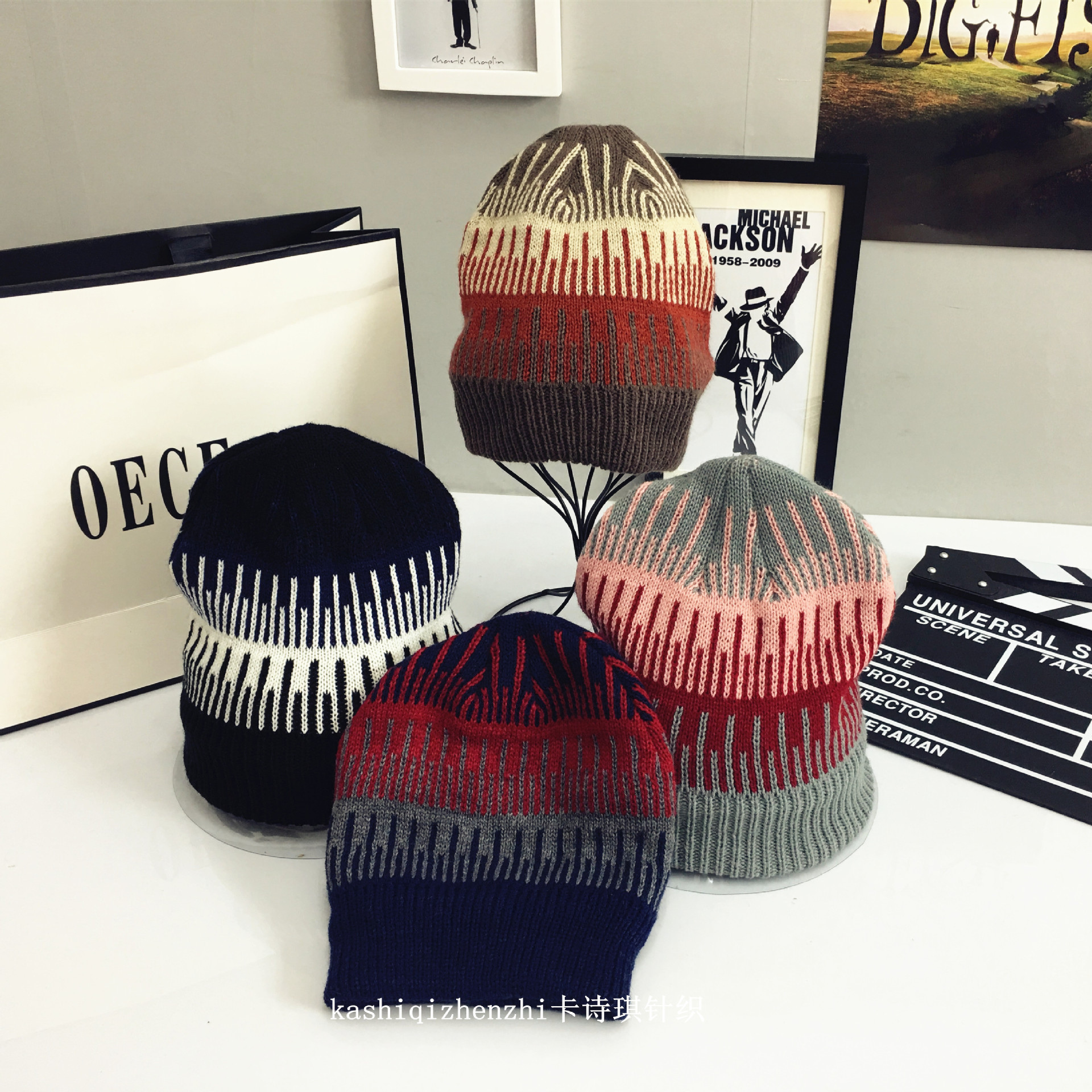 Korean version hat men's winter velvet warm woolen hat winter knitted hat thick ear protection head cap wholesale