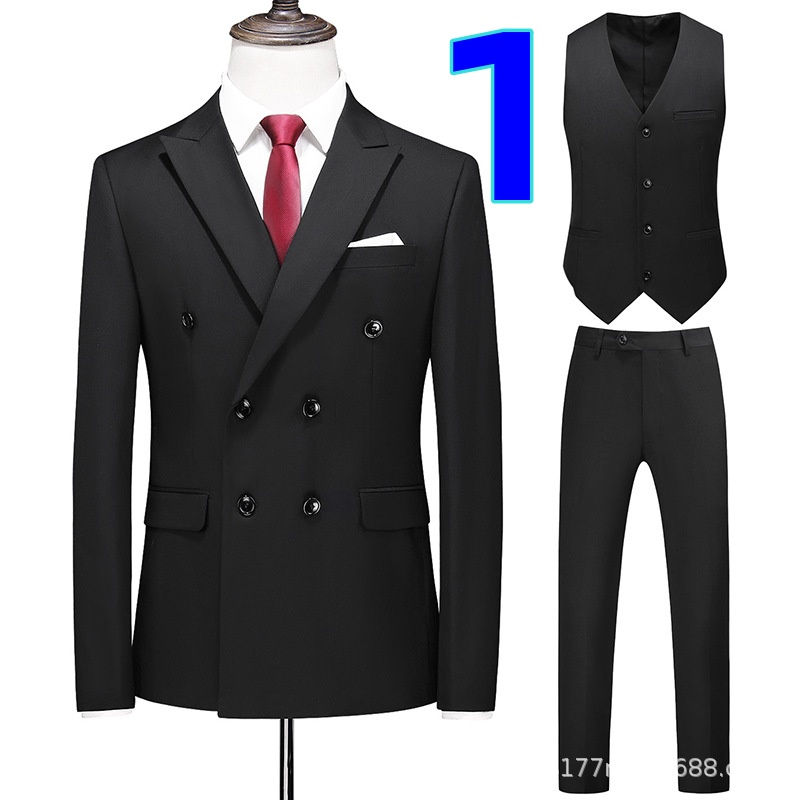 Men's 1213 Fit Three-Piece Business Suit - Elegant & Professional