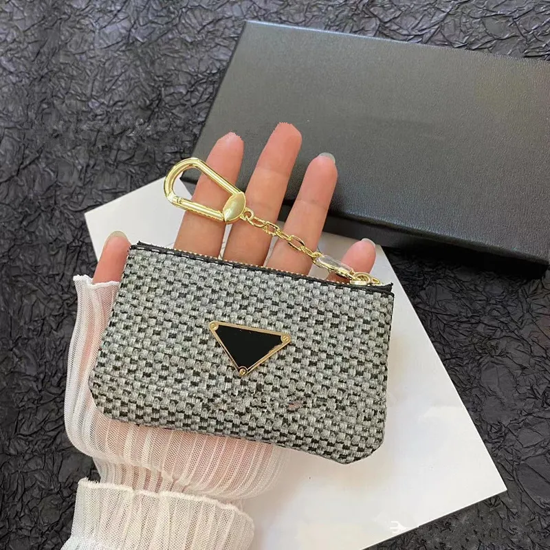 Designer Keychain Brand Key purse charm Light Weaving Texture Zero Wallet Zipper Card Bag Storage Universal keychain wallet whosele 444