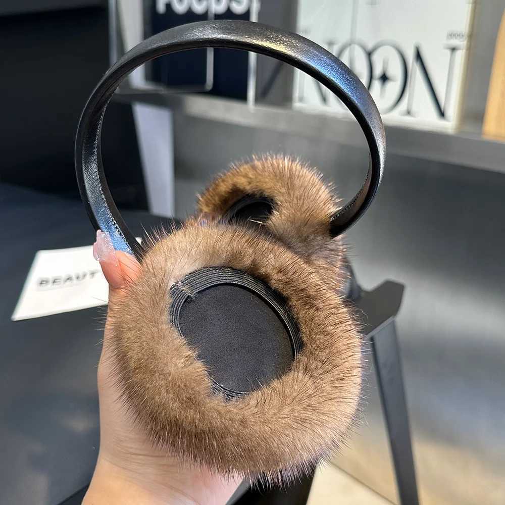 Designer earmuffs for womens winter warmth real mink fur girls earmuffs outdoor refrigeration best winter womens earmuffs X241128