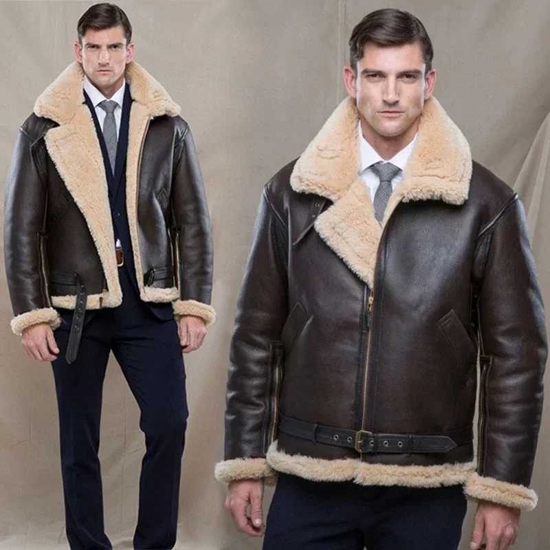 Fashion 2025 Winter Bber Leather Jacket Mens Sheep Wool Sheepskin Warm Jacket Parka ot Mens Natural Sheepskin Coat Y251124