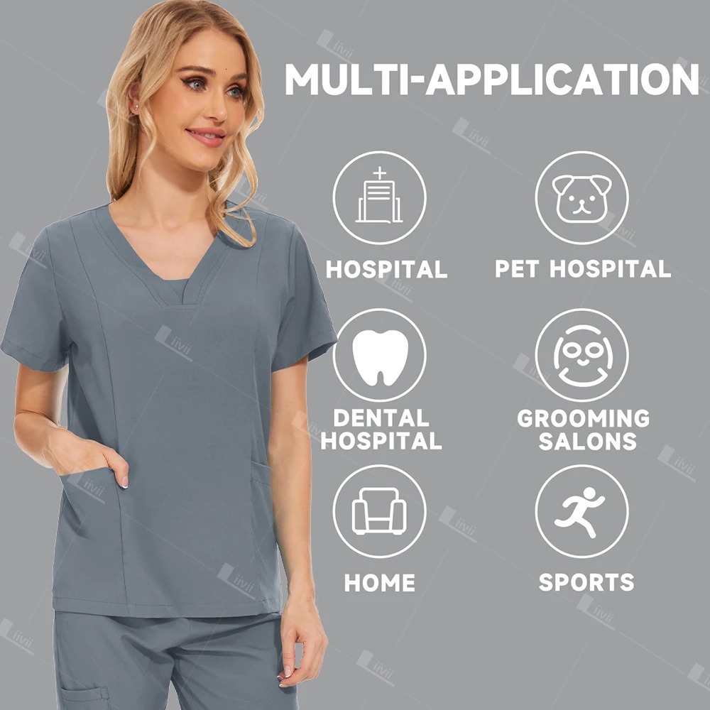 Uniforms Woman Scrub Set Nurse Beauty Salon Workwear Clinical Scrubs Top Pants Spa Doctor Nursing Suit 241120