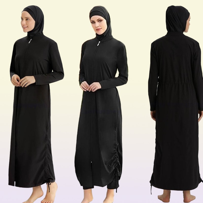 Swim Wear Islamic Women Muslim Swimwear Long Dress And Pants Burkini Swimsuit Modest Surf Sport Full Suit Swimming 3 Piece Sets