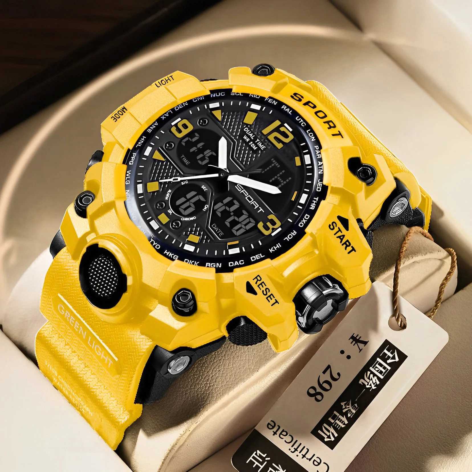 New Arrival MSTIANQ Mens Youth Ectronic High School Student Trend Handheld Clock Sports Luminous Digital Watch Z241128
