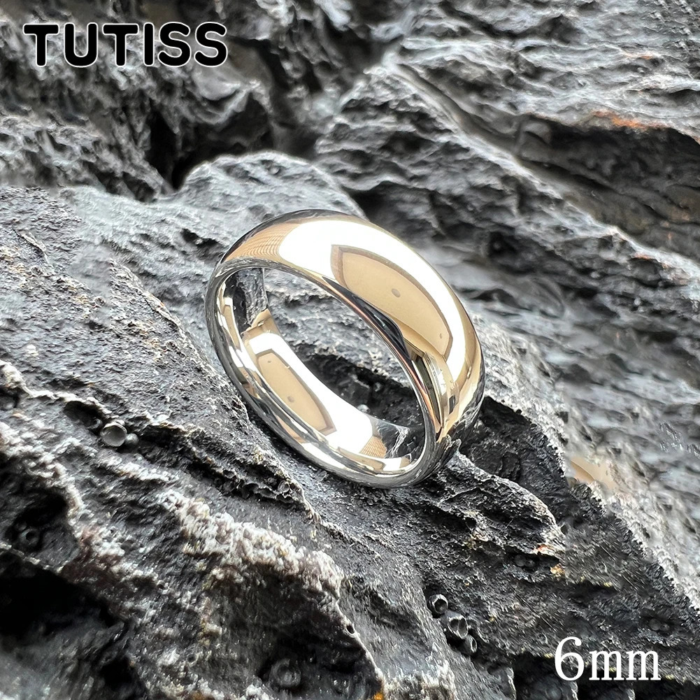TUTISS 2/3/4/5/6/7/8/10mm Tungsten Carbide Ring Men Women Shiny White Gold Color Wedding Band Comfort Fit 241128