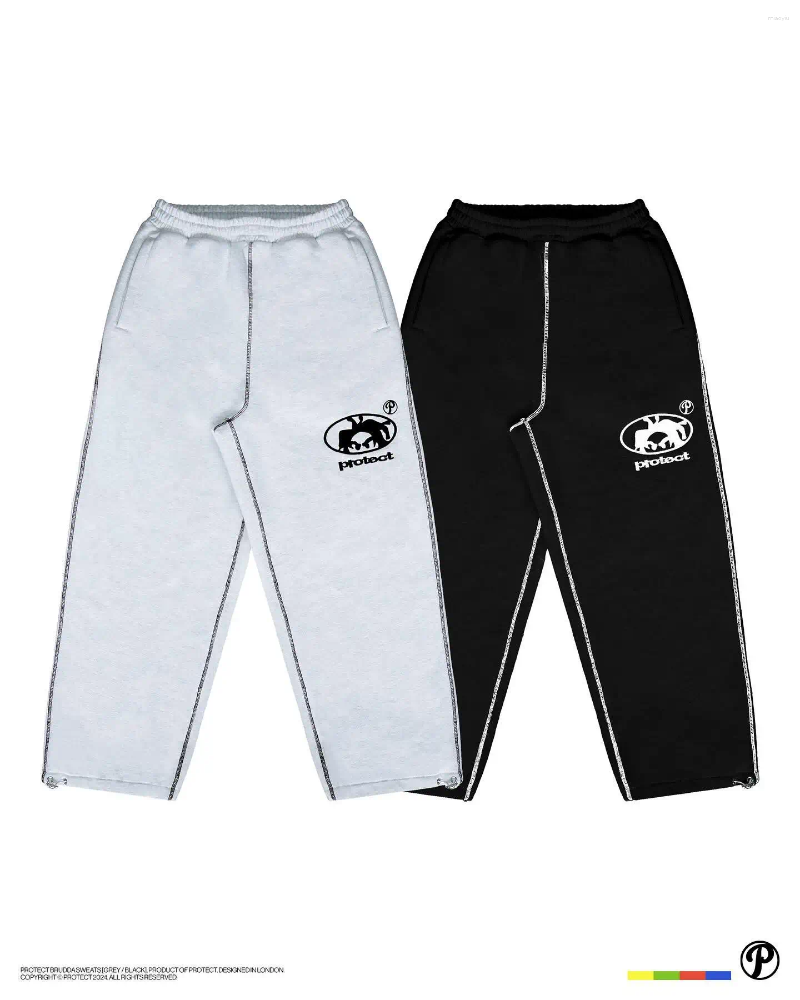 Men's Pants Streetwear PROTECT Jogger Sweatpants Mens Womens Harajuku Gothic Letter Graphic Embroidery Elastic Waist Baggy Trousers