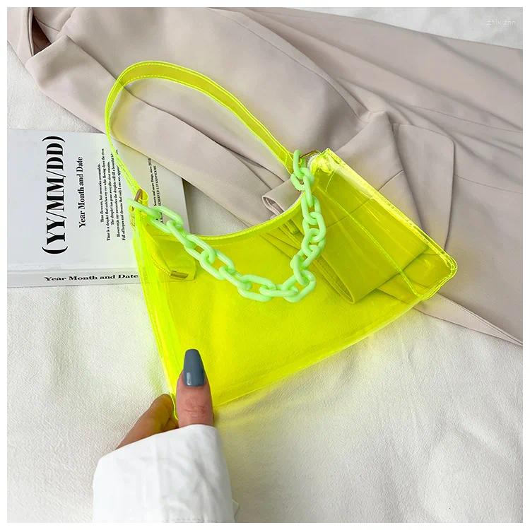 Womens Summer Handbags: Fashion Transparent PVC Shoulder Bag, Small Hobo Underarm Clutch, Mini Tote New Free Delivery Designer Bag