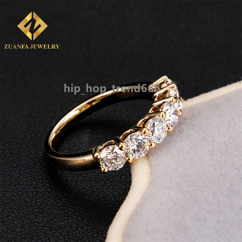 Personalized Eternity Wedding Band Lab Grown Moissanite Diamond 18K Yellow Gold Fine Jewelry Engagement Ring