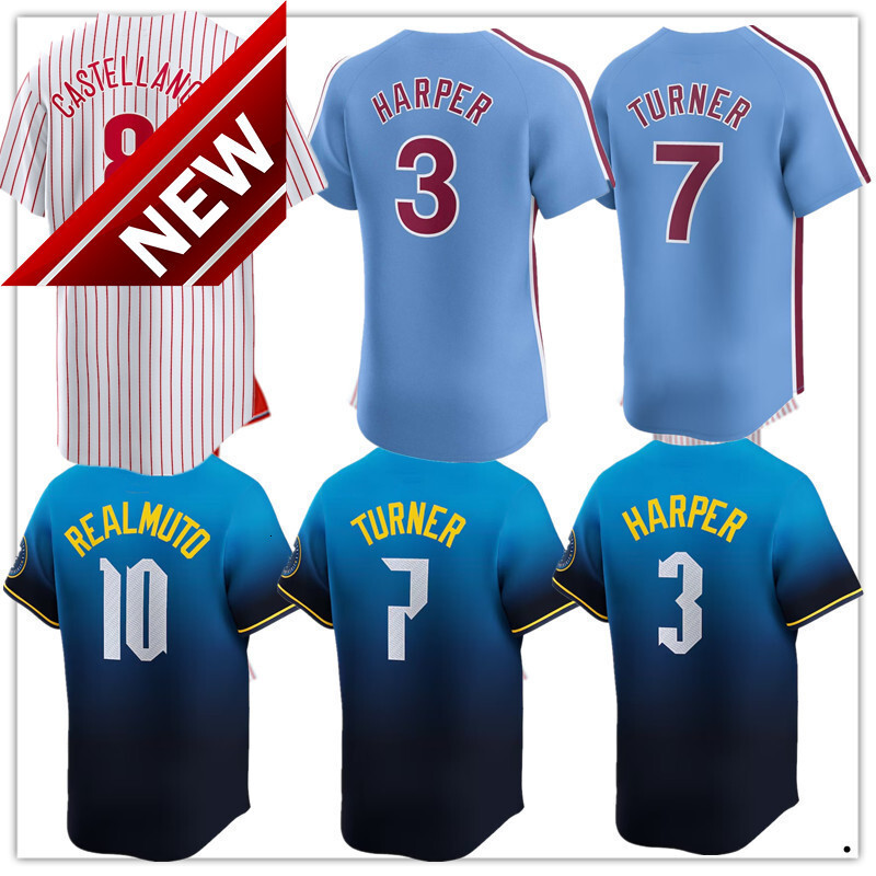 Custom Phillies Baseball Jersey 3 Harper Trea 7 Turner Kyle 12 Schwarber Alec 28 Bohm Nick 8 Castellanos Roy 34 Halladay men women youth 27 Aaron Nola Jerseys