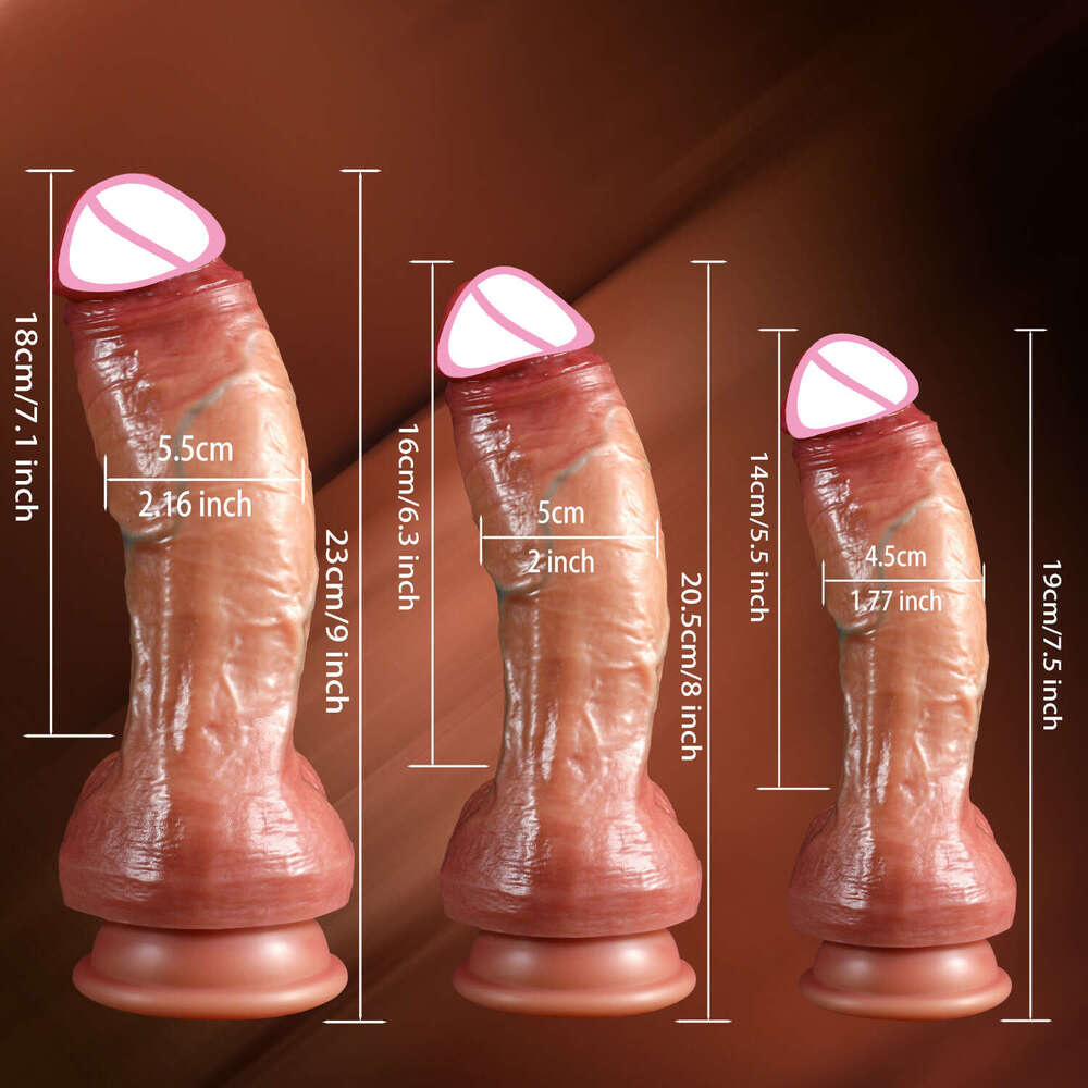 Thick Soft Realistic Human Dildo Skin Feel Double Silicone Suction Cup Anal Prduct Sex Toys Women Men Gay Strapon 18+