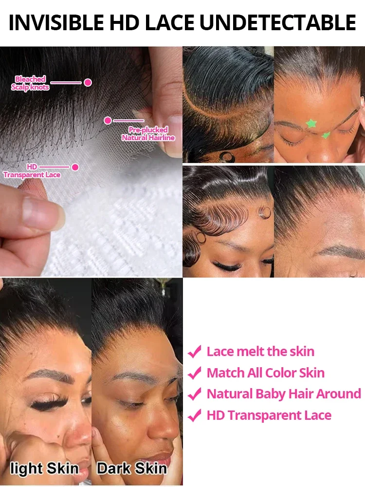 Brazilian Water Curly Glueless Wear And Go Loose Deep Wave 13X4 Lace Frontal 30 40 Inch 13X6 HD Simulation Human Hair Wig Preplucked Natural Hairline