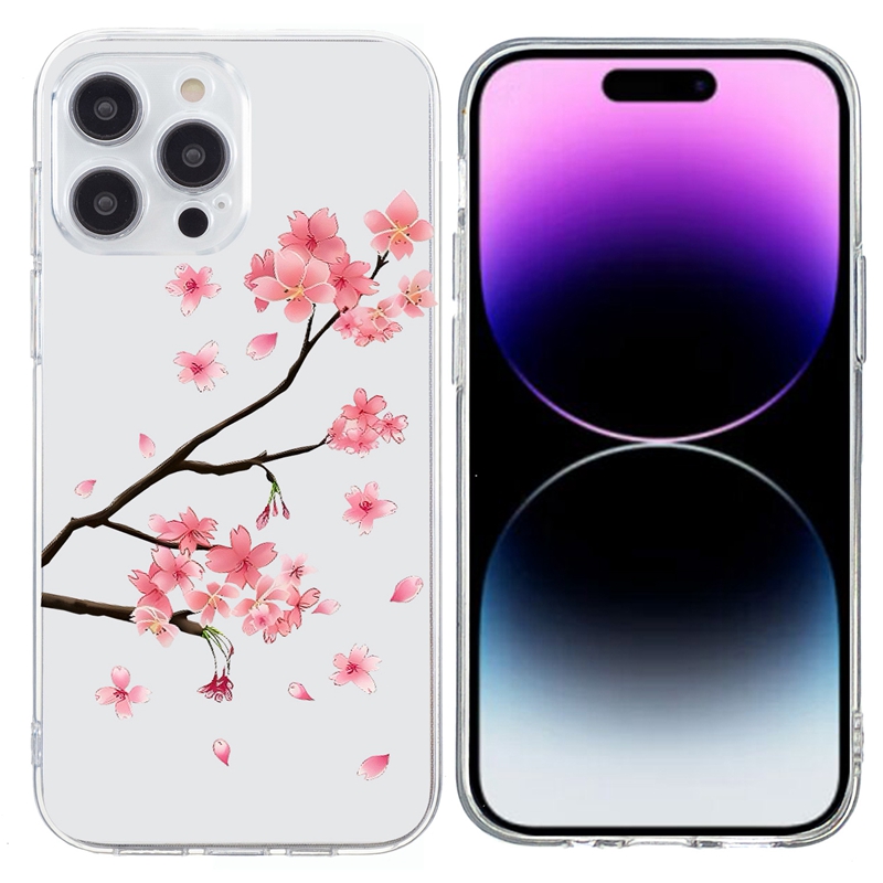 S25 Edge Butterfly Flower Soft TPU Cases For Iphone 16 15 Plus 14 Pro Max Samsung A56 S24 FE S23 Ultra A36 A16 A06 A14 A55 A35 A05S A25 Blossom Cat Wo
